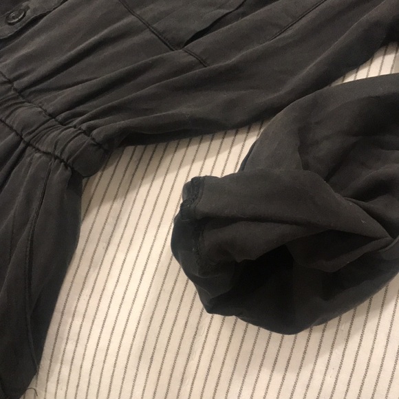 Moody Jumpsuit Charcoal Drawstring Waist Long Sleeve S - Picture 9 of 15